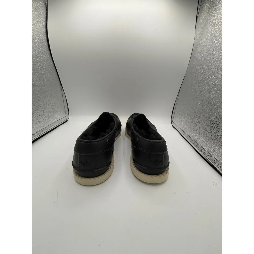 Sperry Float Boat Shoes Faux Fur Lined Mens 11 Black EVA Loafers STS23884